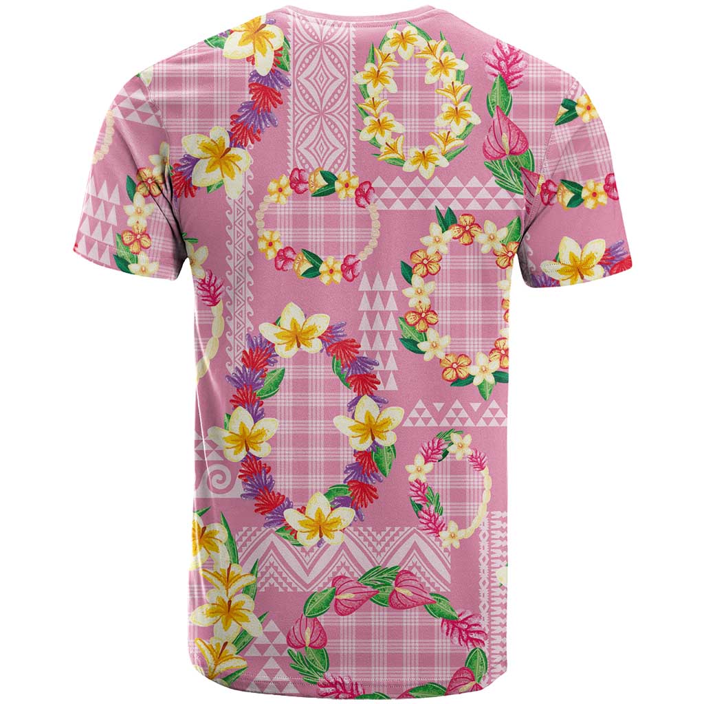 Hawaiian Leis T Shirt Kakau Tattoos and Palaka Pastel Pink Color