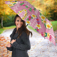 Hawaiian Leis Umbrella Kakau Tattoos and Palaka Pastel Pink Color