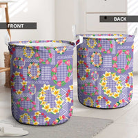 Hawaiian Leis Laundry Basket Kakau Tattoos and Palaka Pastel Purple Color