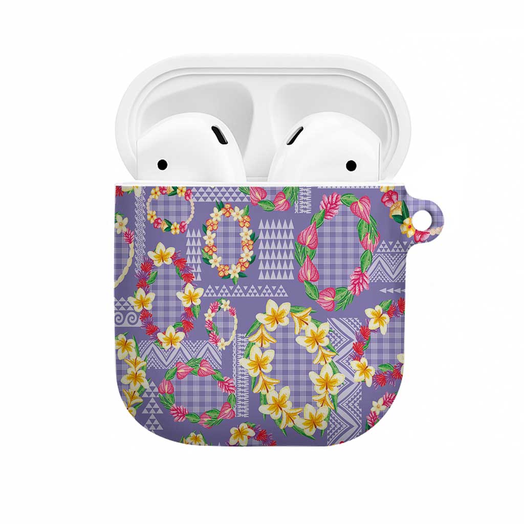 Hawaiian Leis AirPods Case Kakau Tattoos and Palaka Pastel Purple Color
