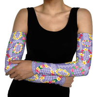 Hawaiian Leis Arm Sleeves Kakau Tattoos and Palaka Pastel Purple Color