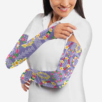 Hawaiian Leis Arm Sleeves Kakau Tattoos and Palaka Pastel Purple Color