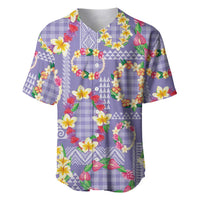 Hawaiian Leis Baseball Jersey Kakau Tattoos and Palaka Pastel Purple Color