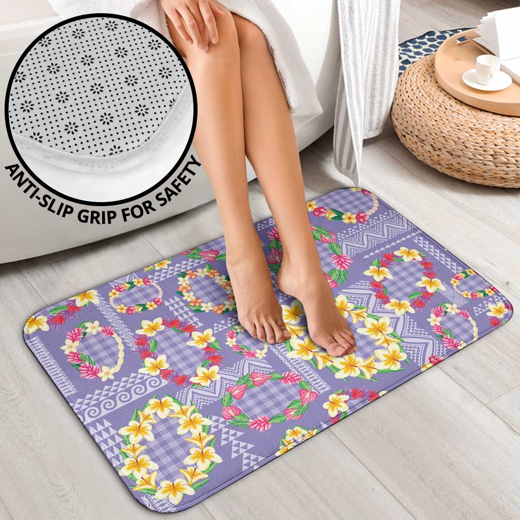 Hawaiian Leis Bathroom Set Kakau Tattoos and Palaka Pastel Purple Color