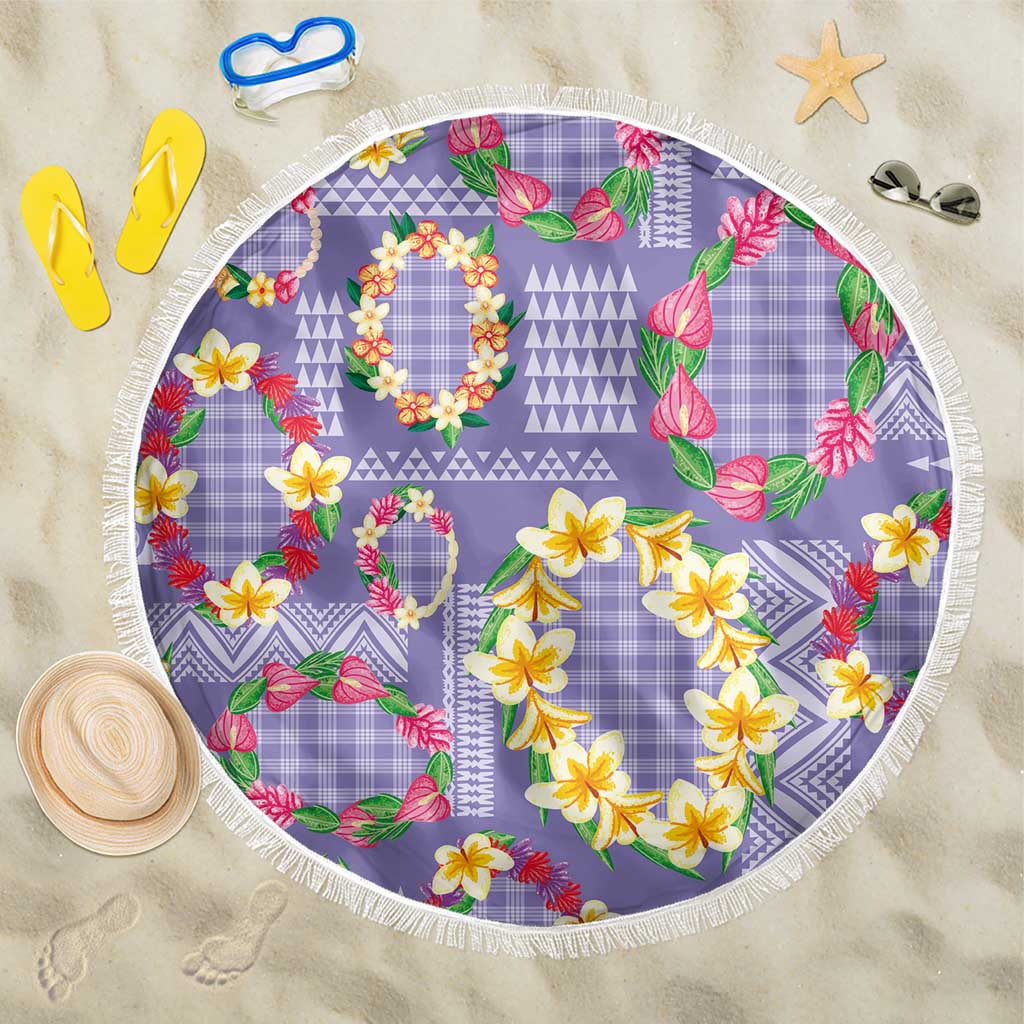 Hawaiian Leis Beach Blanket Kakau Tattoos and Palaka Pastel Purple Color