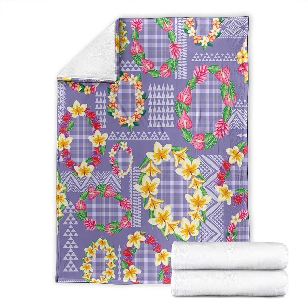 Hawaiian Leis Blanket Kakau Tattoos and Palaka Pastel Purple Color