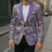 Hawaiian Leis Blazer Kakau Tattoos and Palaka Pastel Purple Color