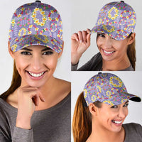 Hawaiian Leis Classic Cap Kakau Tattoos and Palaka Pastel Purple Color