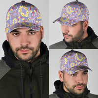 Hawaiian Leis Classic Cap Kakau Tattoos and Palaka Pastel Purple Color