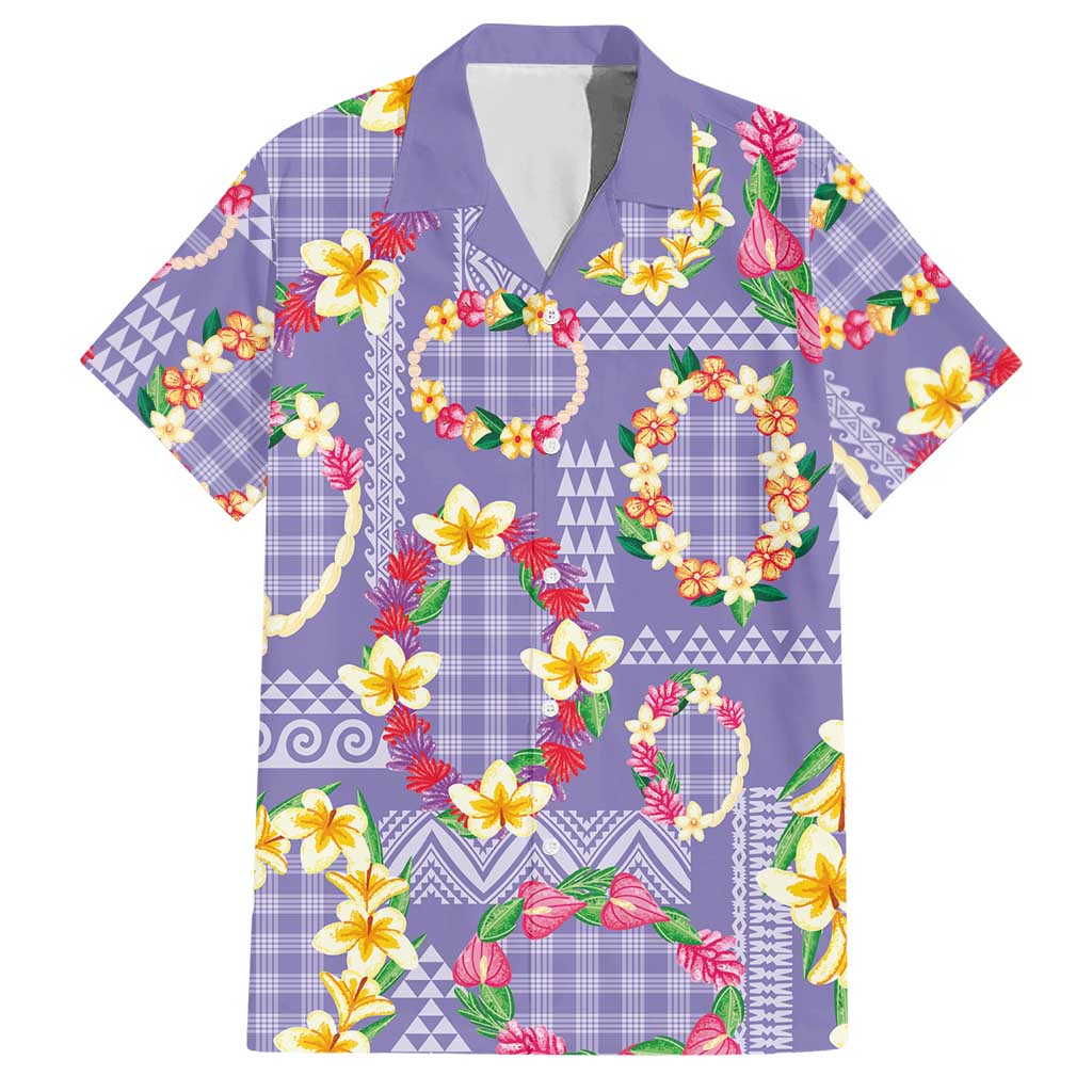 Hawaiian Leis Hawaiian Shirt Kakau Tattoos and Palaka Pastel Purple Color