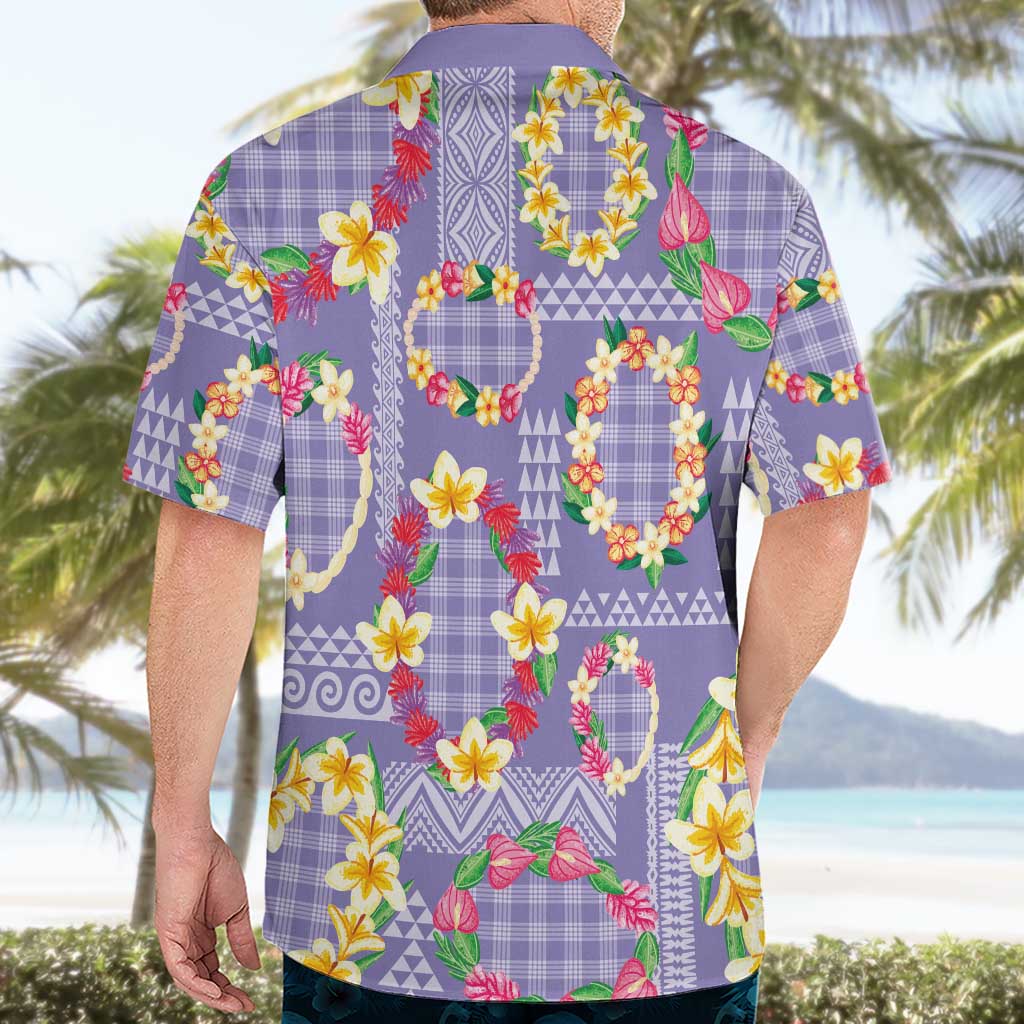 Hawaiian Leis Hawaiian Shirt Kakau Tattoos and Palaka Pastel Purple Color