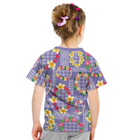 Hawaiian Leis Kid T Shirt Kakau Tattoos and Palaka Pastel Purple Color