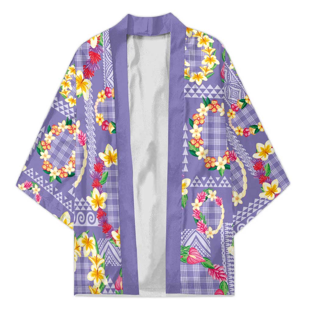 Hawaiian Leis Kimono Kakau Tattoos and Palaka Pastel Purple Color