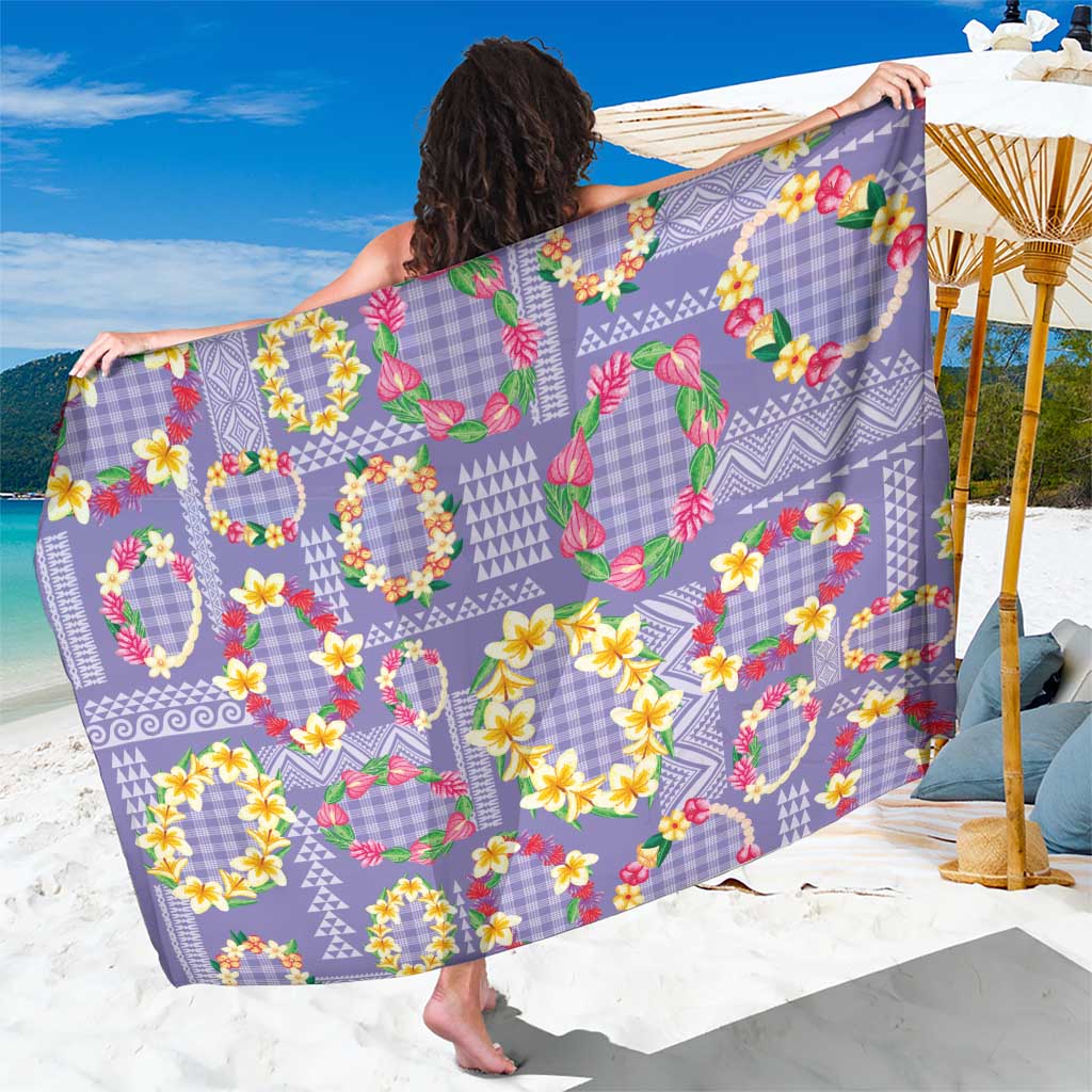Hawaiian Leis Sarong Kakau Tattoos and Palaka Pastel Purple Color