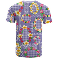 Hawaiian Leis T Shirt Kakau Tattoos and Palaka Pastel Purple Color