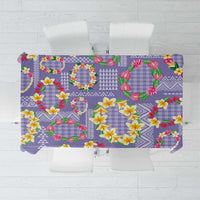 Hawaiian Leis Tablecloth Kakau Tattoos and Palaka Pastel Purple Color