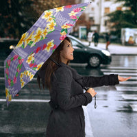 Hawaiian Leis Umbrella Kakau Tattoos and Palaka Pastel Purple Color