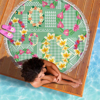 Hawaiian Leis Beach Blanket Kakau Tattoos and Palaka Pastel Green Color