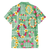 Hawaiian Leis Family Matching Summer Maxi Dress and Hawaiian Shirt Kakau Tattoos and Palaka Pastel Green Color LT03 - Polynesian Pride