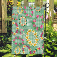 Hawaiian Leis Garden Flag Kakau Tattoos and Palaka Pastel Green Color