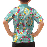 Hawaiian Leis Hawaiian Shirt Kakau Tattoos and Palaka Pastel Teal Color