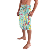 Hawaiian Leis Lavalava Kakau Tattoos and Palaka Pastel Teal Color