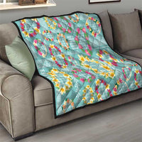 Hawaiian Leis Quilt Kakau Tattoos and Palaka Pastel Teal Color