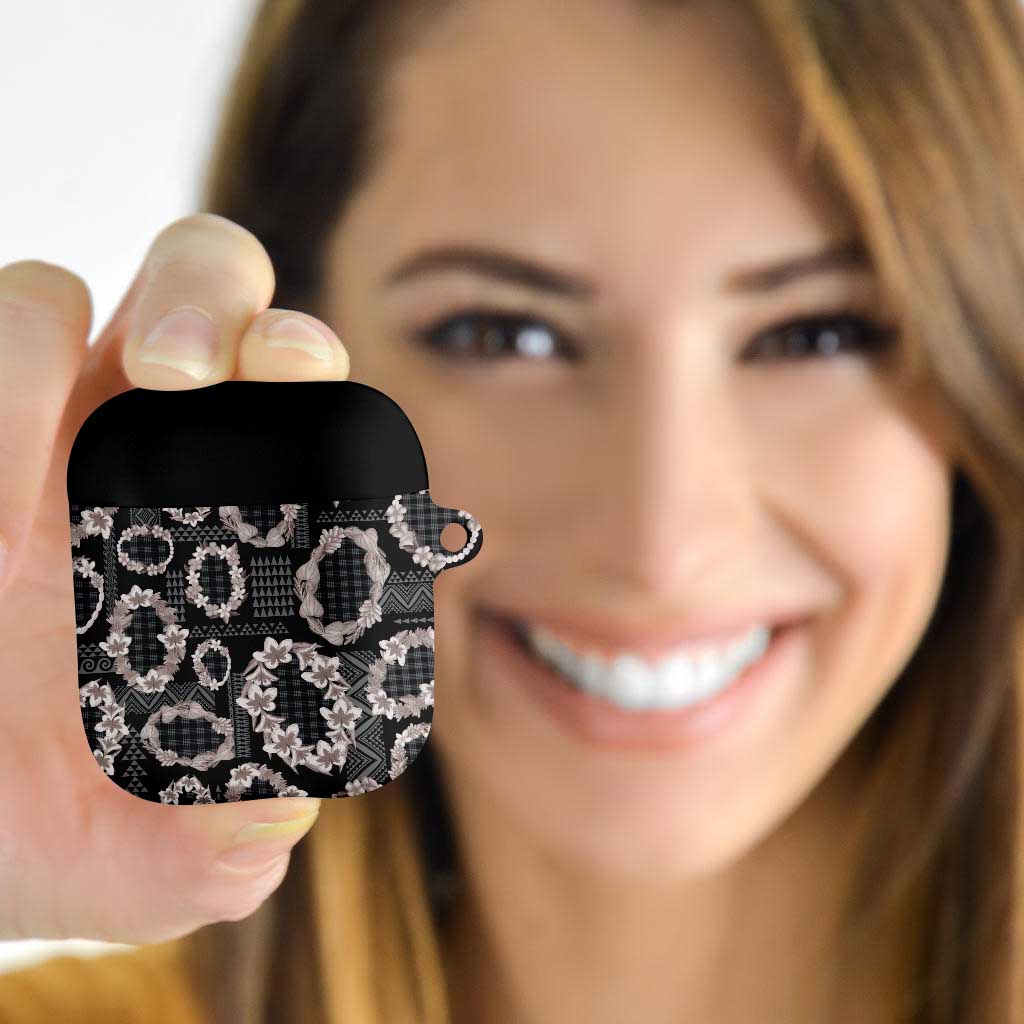 Hawaiian Leis AirPods Case Kakau Tattoos and Palaka Pastel Grayscale