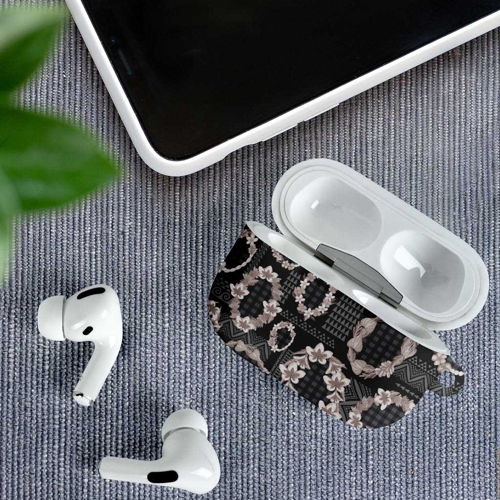 Hawaiian Leis AirPods Case Kakau Tattoos and Palaka Pastel Grayscale