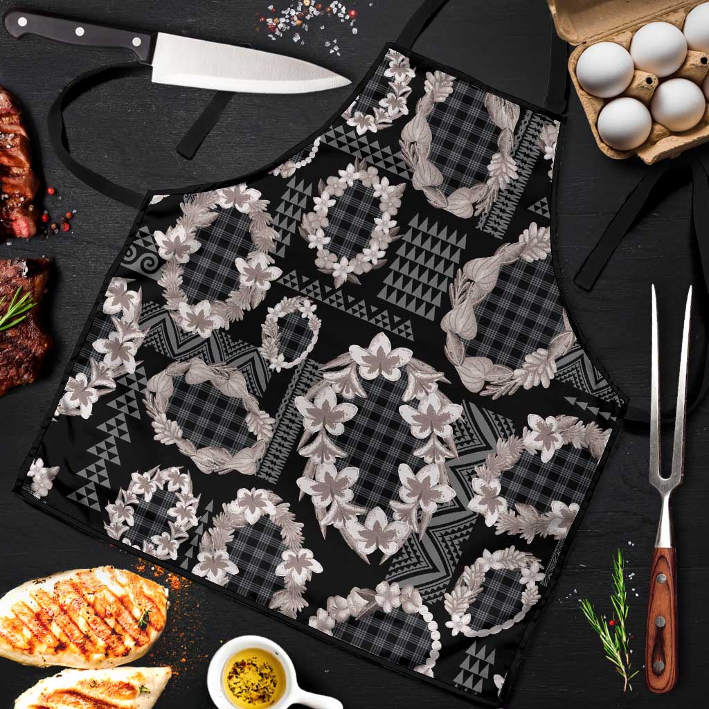 Hawaiian Leis Apron Kakau Tattoos and Palaka Pastel Grayscale