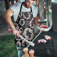 Hawaiian Leis Apron Kakau Tattoos and Palaka Pastel Grayscale