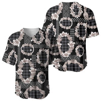 Hawaiian Leis Baseball Jersey Kakau Tattoos and Palaka Pastel Grayscale