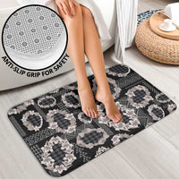 Hawaiian Leis Bathroom Set Kakau Tattoos and Palaka Pastel Grayscale