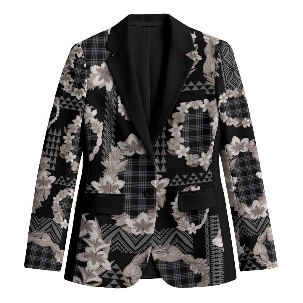 Hawaiian Leis Blazer Kakau Tattoos and Palaka Pastel Grayscale