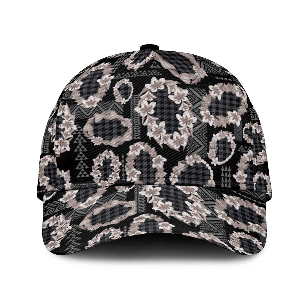 Hawaiian Leis Classic Cap Kakau Tattoos and Palaka Pastel Grayscale