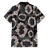 Hawaiian Leis Family Matching Long Sleeve Bodycon Dress and Hawaiian Shirt Kakau Tattoos and Palaka Pastel Grayscale LT03 - Polynesian Pride