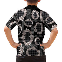 Hawaiian Leis Family Matching Tank Maxi Dress and Hawaiian Shirt Kakau Tattoos and Palaka Pastel Grayscale LT03 - Polynesian Pride