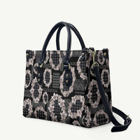 Hawaiian Leis Leather Bag Kakau Tattoos and Palaka Pastel Grayscale