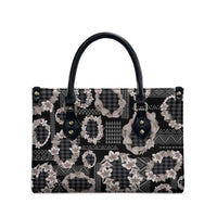 Hawaiian Leis Leather Bag Kakau Tattoos and Palaka Pastel Grayscale