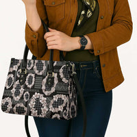 Hawaiian Leis Leather Bag Kakau Tattoos and Palaka Pastel Grayscale
