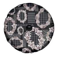 Hawaiian Leis Spare Tire Cover Kakau Tattoos and Palaka Pastel Grayscale