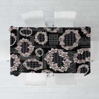 Hawaiian Leis Tablecloth Kakau Tattoos and Palaka Pastel Grayscale