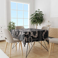 Hawaiian Leis Tablecloth Kakau Tattoos and Palaka Pastel Grayscale