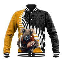 New Zealand and Australia Rugby Baseball Jacket Koala and Maori Warrior Together
