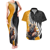 New Zealand and Australia Rugby Couples Matching Tank Maxi Dress and Hawaiian Shirt Koala and Maori Warrior Together