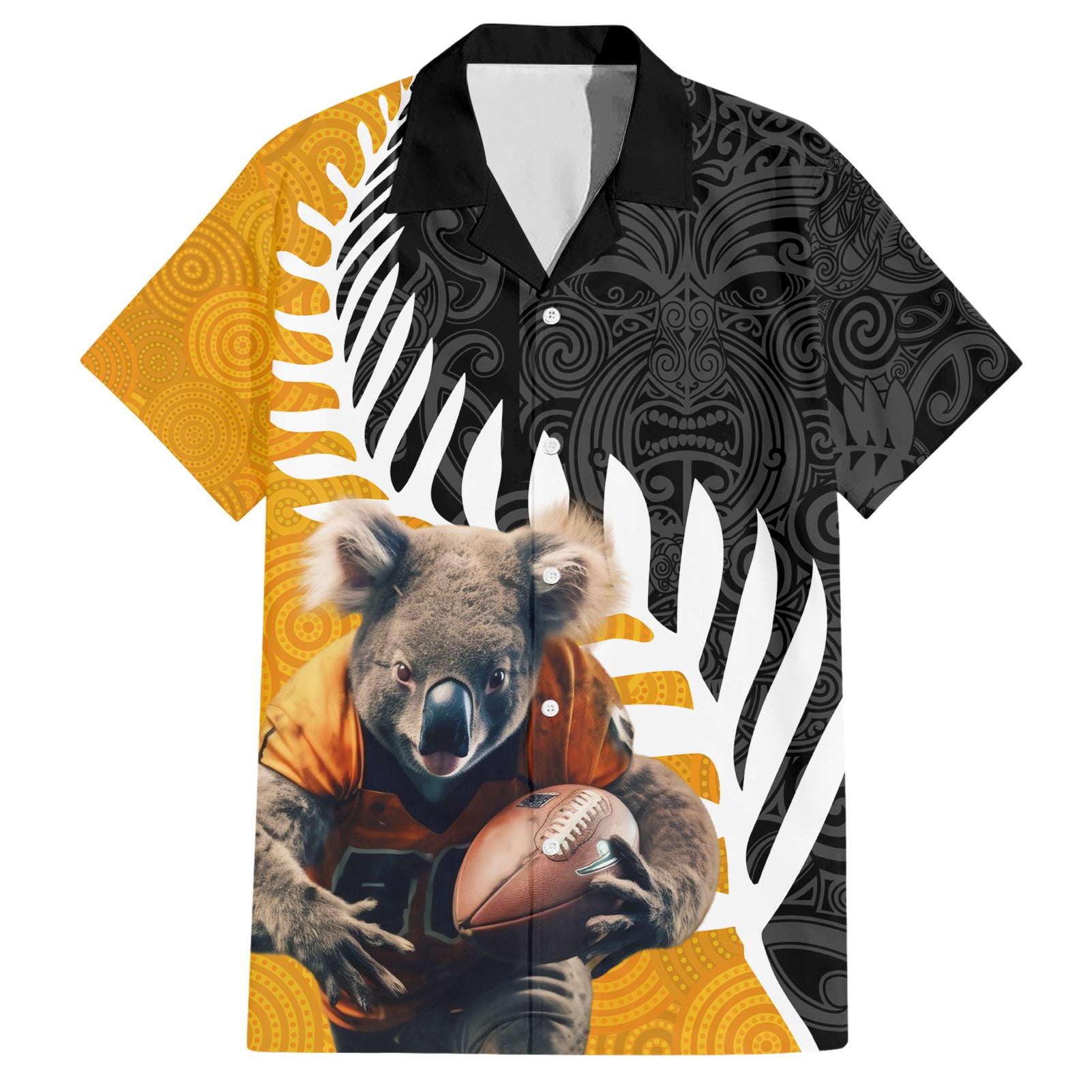 New Zealand and Australia Rugby Hawaiian Shirt Koala and Maori Warrior Together