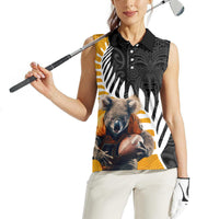 New Zealand and Australia Rugby Women Sleeveless Polo Shirt Koala and Maori Warrior Together LT03 - Polynesian Pride