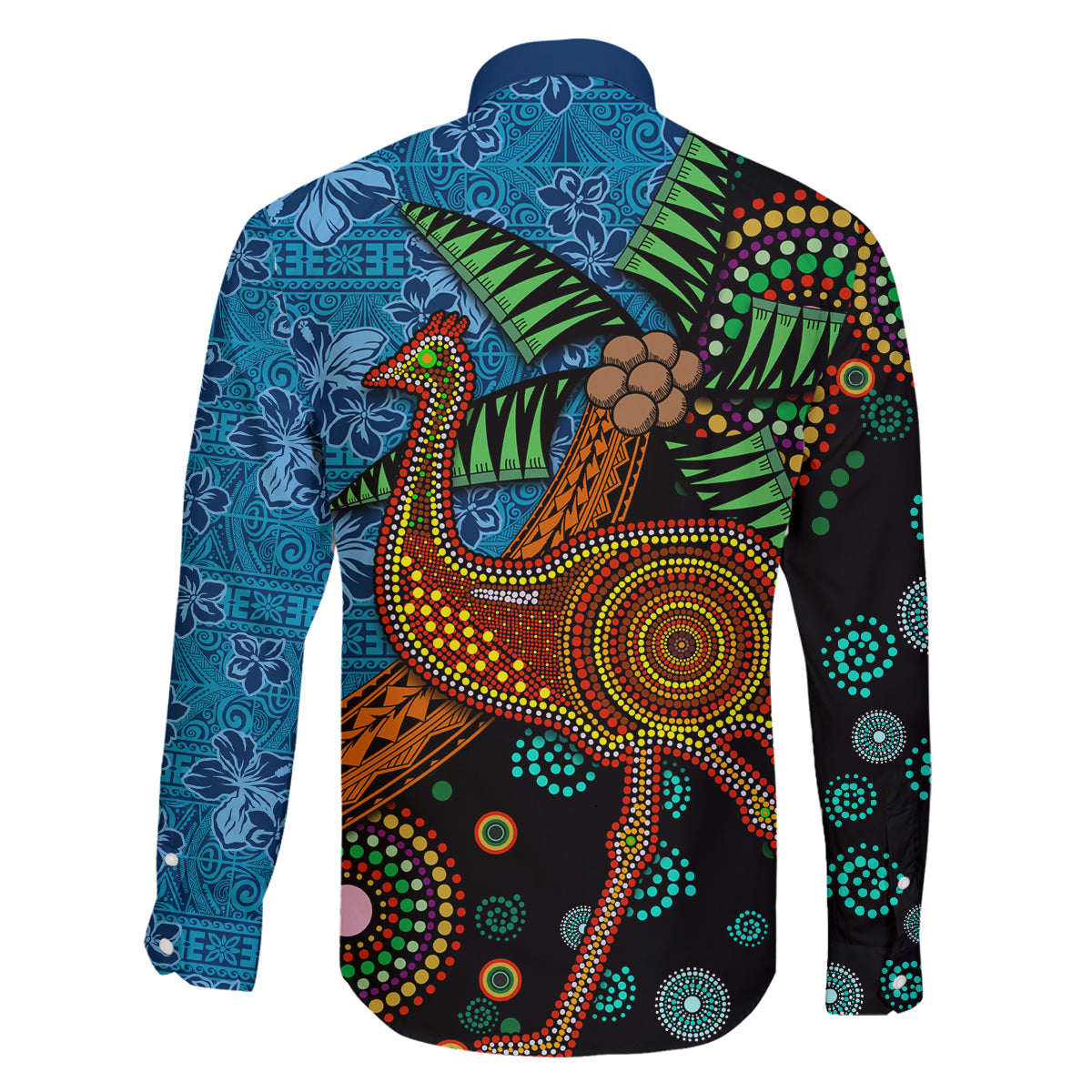 Fiji and Australia Family Matching Mermaid Dress and Hawaiian Shirt Palm Tree and Abogirinal Emu