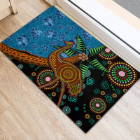 Fiji and Australia Rubber Doormat Palm Tree and Abogirinal Emu