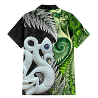 New Zealand Koru Natural Family Matching Mermaid Dress and Hawaiian Shirt Manaia and Silver Fern Maori Pattern